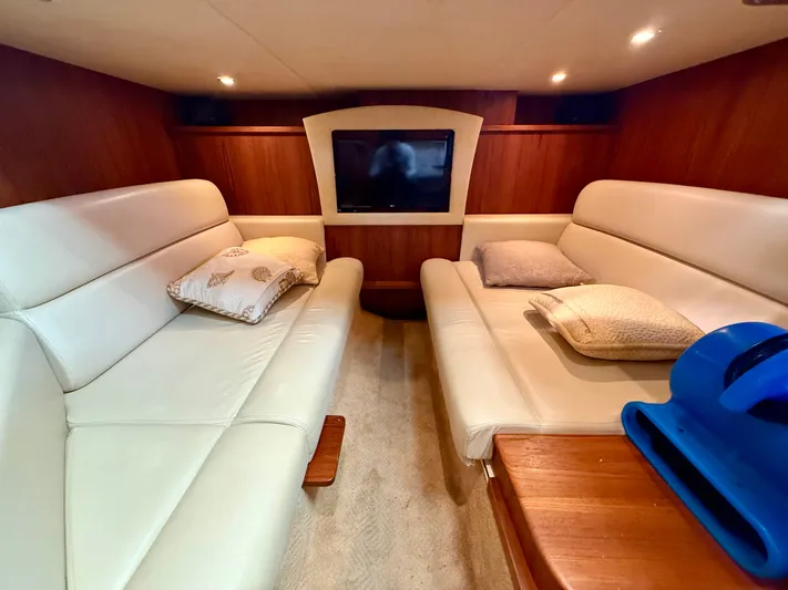  Yacht Photos Pics Interior of 2008 Tiara Yachts 3500 Sovran with leather sofas.