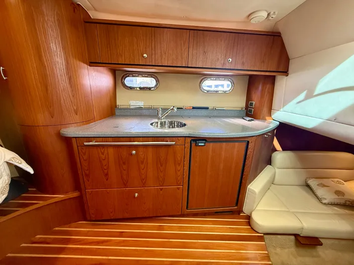  Yacht Photos Pics Interior of 2008 Tiara Yachts 3500 Sovran with wooden kitchen.