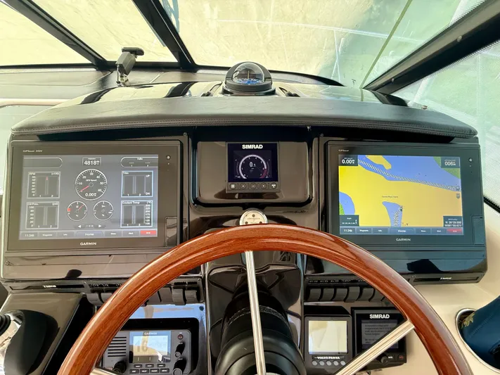  Yacht Photos Pics Dashboard of 2008 Tiara Yachts 3500 Sovran with Garmin displays.