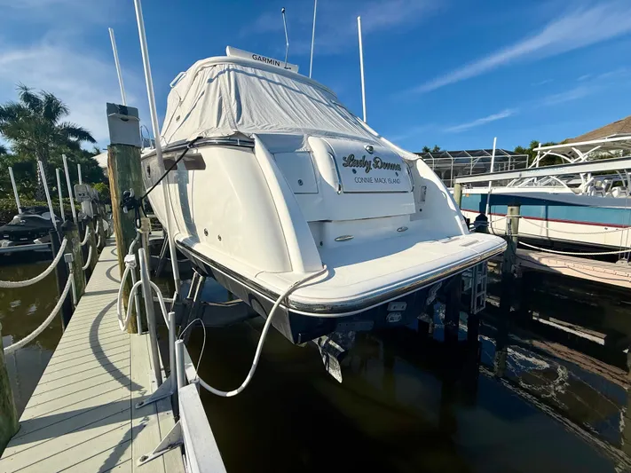  Yacht Photos Pics 2008 Tiara Yachts 3500 Sovran at dock, sunny day.