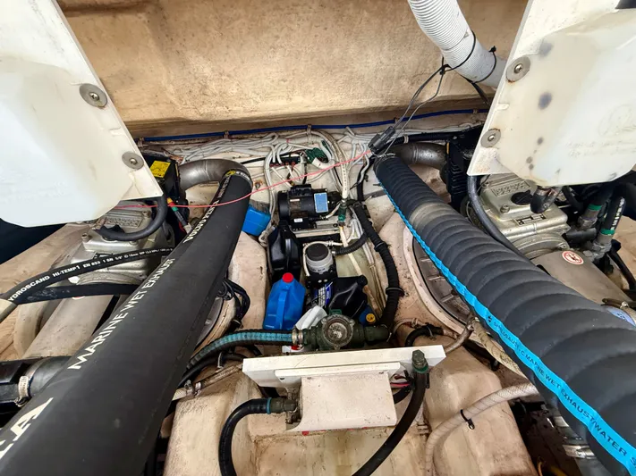  Yacht Photos Pics Engine room of a 2008 Tiara Yachts 3500 Sovran.