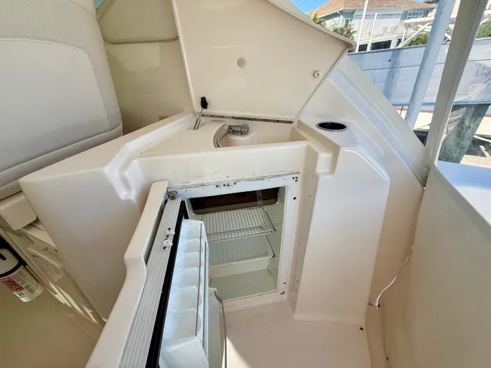  Yacht Photos Pics Interior of 2008 Tiara Yachts 3500 Sovran with open fridge.