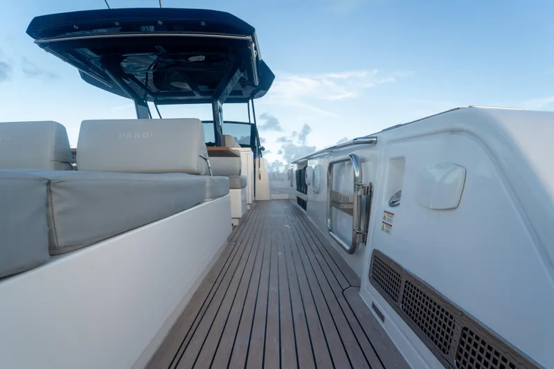 Katerina Yacht Photos Pics 2021 Pardo Yachts 43 deck with sleek design and luxurious seating.
