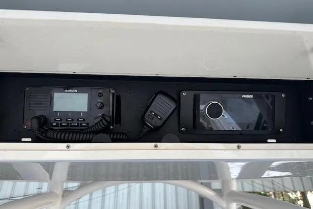  Yacht Photos Pics 2015 Jupiter 30 CC boat console with Garmin and Fusion electronics.