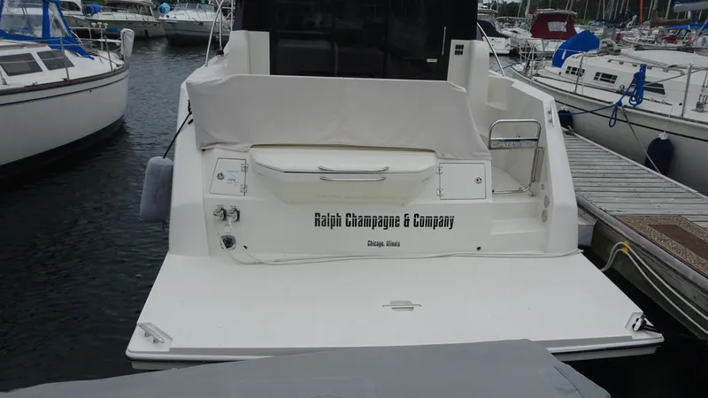 Sc Yacht Photos Pics 2018 Carver C34 Coupe yacht docked at marina, rear view.