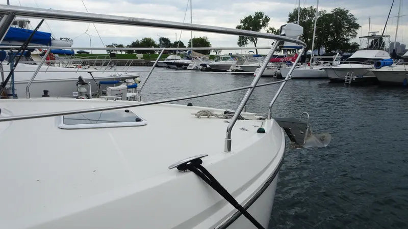 Sc Yacht Photos Pics 2018 Carver C34 Coupe yacht docked in a marina with other boats.