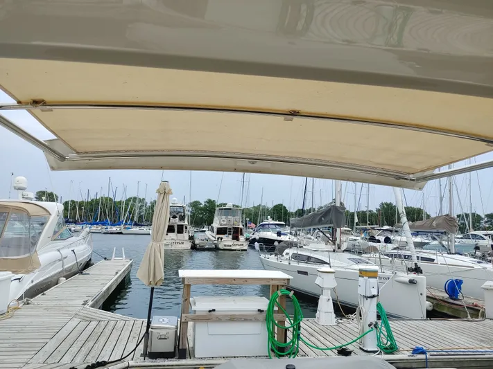 Sc Yacht Photos Pics Marina view with boats docked, featuring a 2018 Carver C34 Coupe.