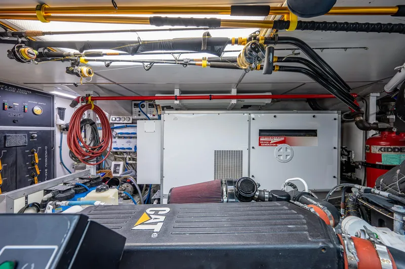 Wire We Here Yacht Photos Pics Engine room of a 1995 Crescent Westport Pilothouse yacht with CAT engine and equipment.