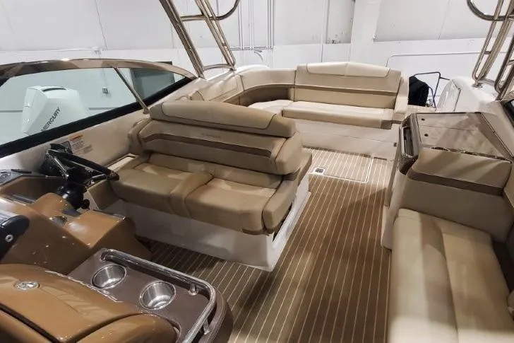  Yacht Photos Pics 2017 Formula 350 Crossover Bowrider interior with luxurious seating and modern design.