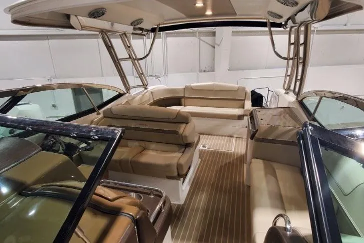  Yacht Photos Pics 2017 Formula 350 Crossover Bowrider interior with luxurious seating and modern design.