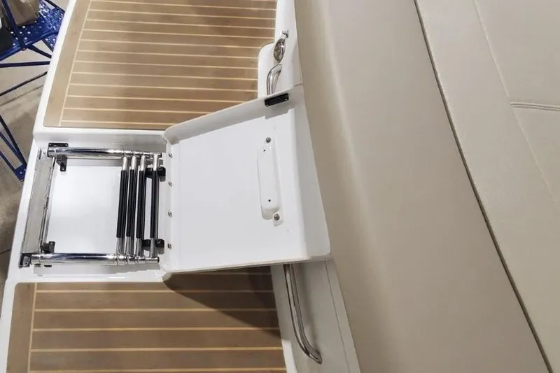  Yacht Photos Pics 2017 Formula 350 Crossover Bowrider swim platform with foldable ladder.