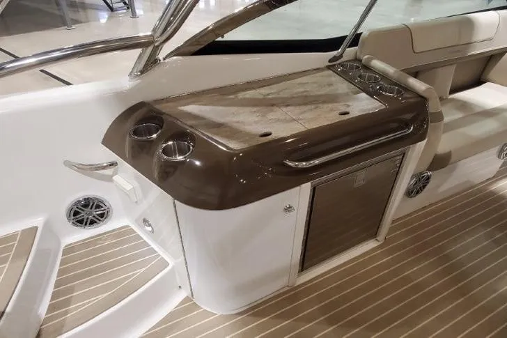  Yacht Photos Pics 2017 Formula 350 Crossover Bowrider interior with sleek seating and modern amenities.