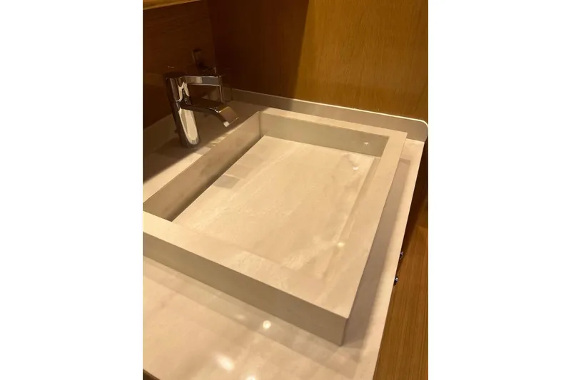  Yacht Photos Pics Modern Zeta Elle 20 sink, 2023 model, with sleek faucet and minimalist design.