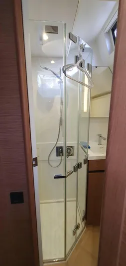 Aida II Yacht Photos Pics Modern glass shower enclosure in 2018 CNB 66 yacht bathroom.