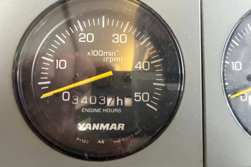  Yacht Photos Pics Yanmar engine hour meter showing 34037 hours on PDQ Passage Maker 2004.