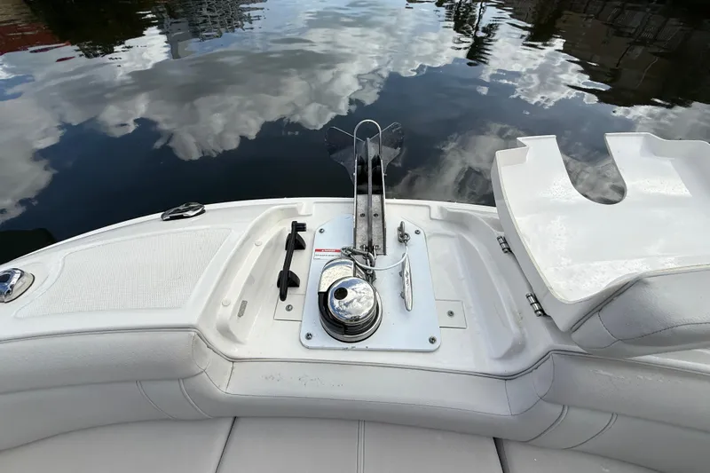  Yacht Photos Pics 2021 Sea Ray SDX 290 Outboard boat anchor system on calm water.