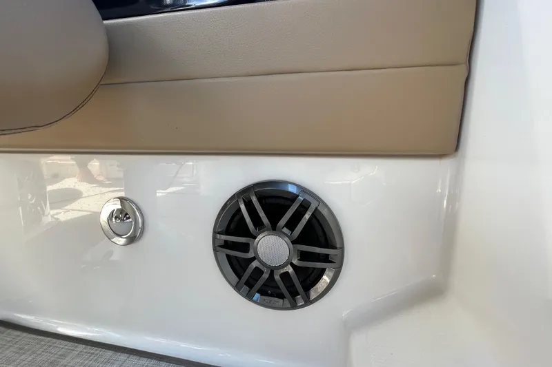 Helena Yacht Photos Pics Interior speaker and seating detail of 2020 Sea Ray 280 SLX boat.