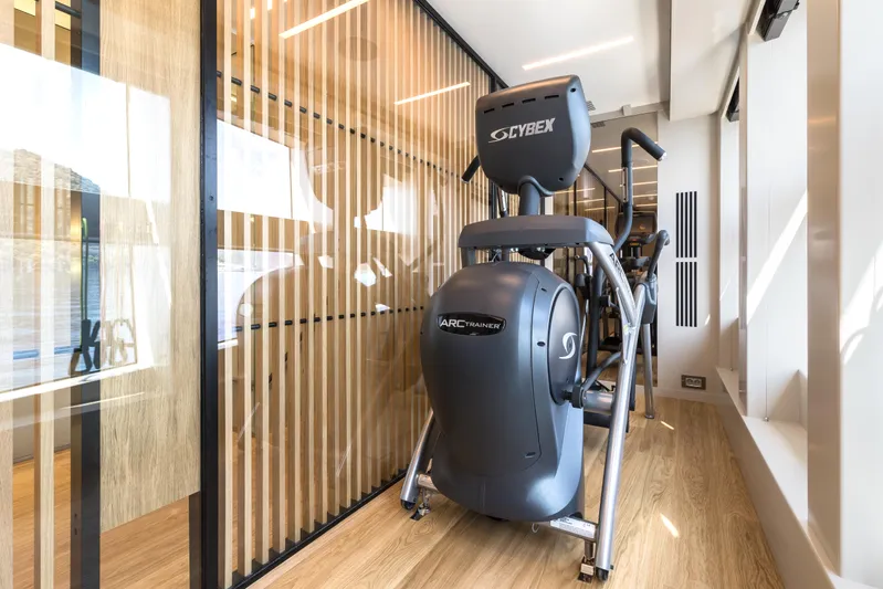 Numarine 32xp Yacht Photos Pics Exercise equipment in the gym of a 2026 Numarine 32XP yacht.