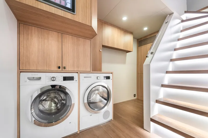 Numarine 32xp Yacht Photos Pics Laundry area with modern appliances on Numarine 32XP yacht, 2026 model.