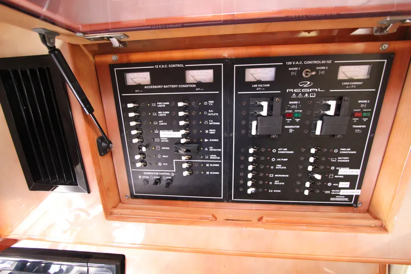  Yacht Photos Pics Electrical control panel on a 2002 Regal Commodore 4260 yacht.