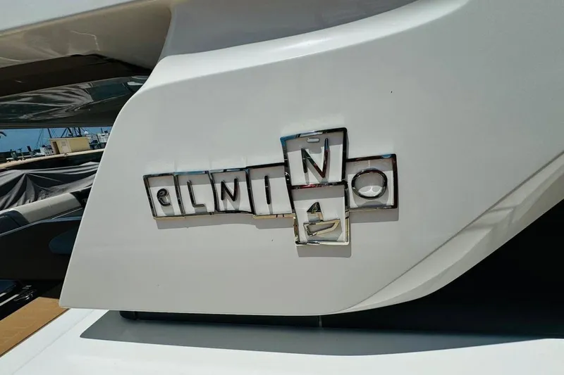 El Nino Yacht Photos Pics 2024 Lagoon 65 yacht with "El Nino" nameplate in sleek design.