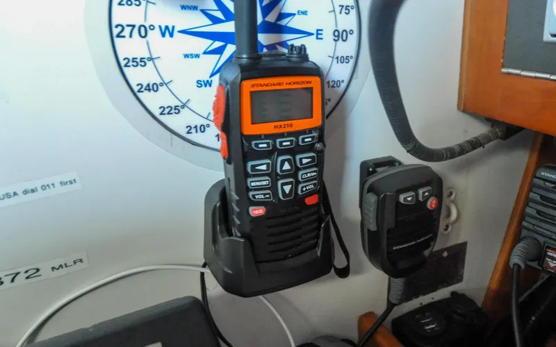 Canty Yacht Photos Pics J/42 - Canty - Navigation Station - Portable VHF