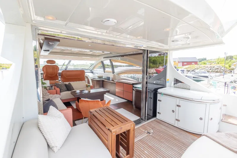  Yacht Photos Pics Luxurious 2008 Azimut 62S yacht interior with elegant seating and modern design.