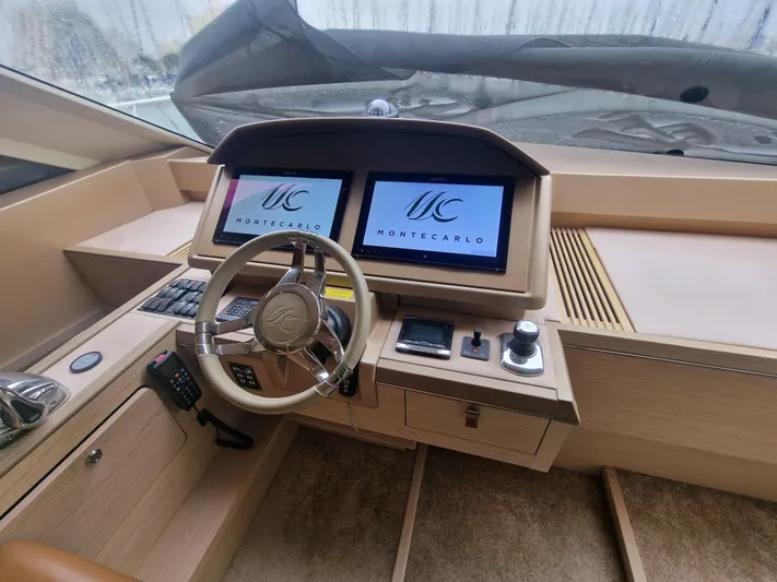 Sandrali Yacht Photos Pics 2016 Beneteau Monte Carlo 6 helm with dual screens and modern controls.