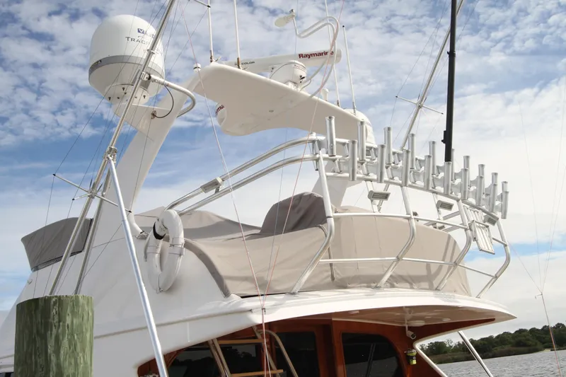 Oyster Yacht Photos Pics Custom Carolina Ritchie Howell 60 Sportfish 2012 boat with radar and rod holders.
