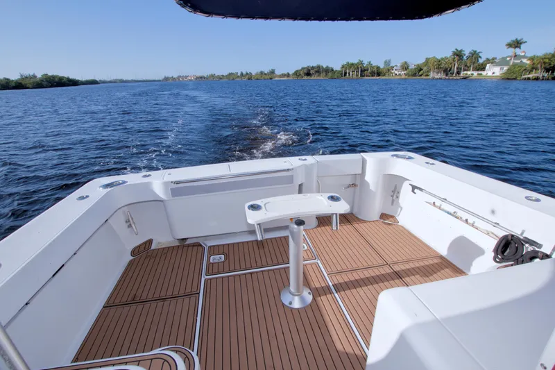 Fish Daddy Yacht Photos Pics 1998 Luhrs 36 Convertible boat deck with scenic water view.