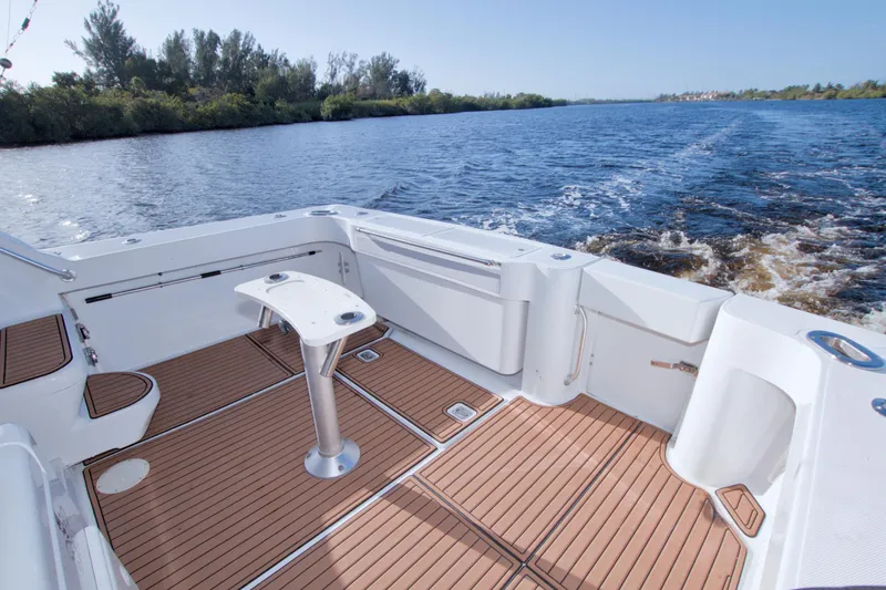 Fish Daddy Yacht Photos Pics 1998 Luhrs 36 Convertible boat deck with scenic water view.