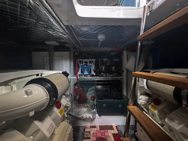My Life Five III Yacht Photos Pics Engine room of 2023 Rizzardi GR 63 yacht, featuring advanced machinery and equipment.