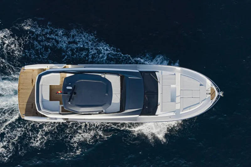 As 5 Yacht Photos Pics Aerial view of 2026 Astondoa AS 5 yacht cruising on open water.