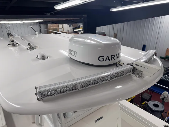  Yacht Photos Pics 2022 Contender 32 ST boat with Garmin xHD radar and NiteTrack light bar.