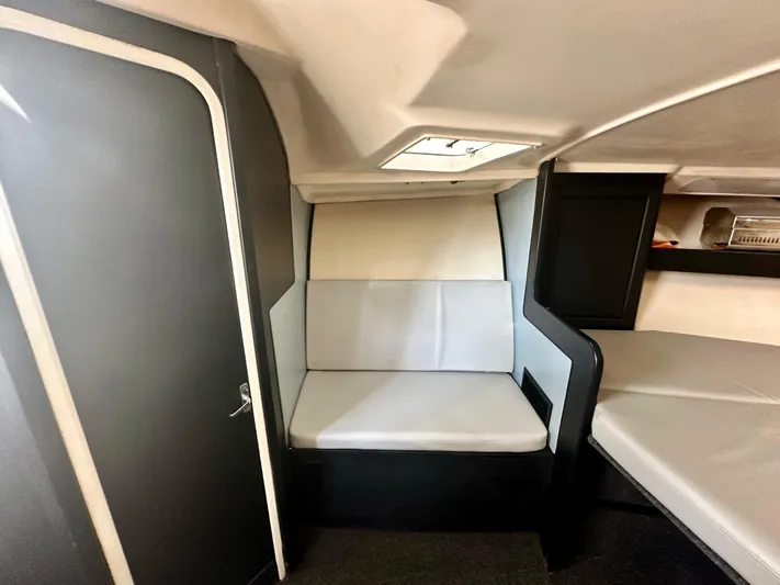  Yacht Photos Pics Interior cabin of 2000 Luhrs Tournament 320 Open boat with seating and storage.