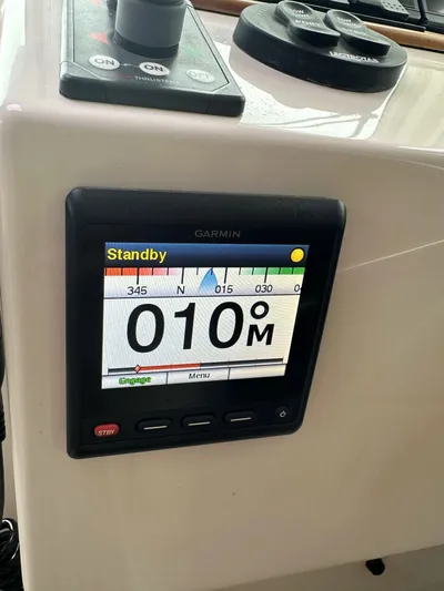 Waters Edge Yacht Photos Pics Garmin marine display on 2018 Back Cove Downeast 37 boat dashboard.