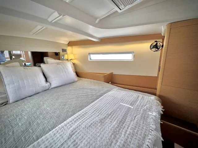 In Stock 440 #442 Yacht Photos Pics Luxurious cabin interior of 2023 Jeanneau Sun Odyssey 440 yacht.