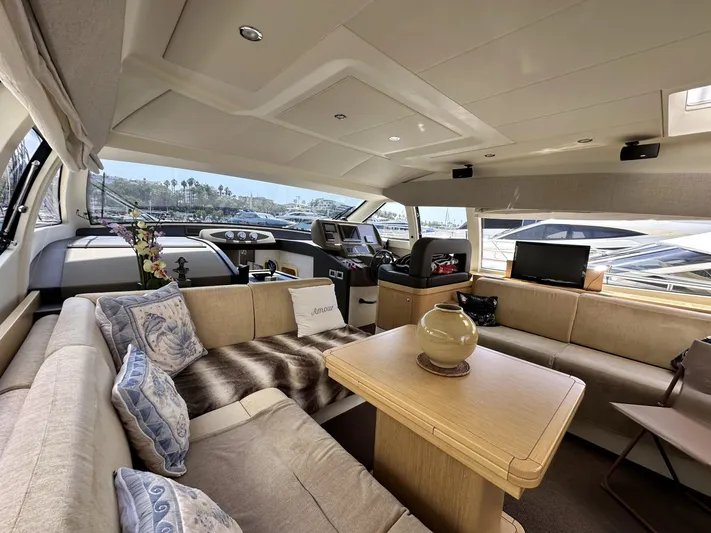  Yacht Photos Pics Luxurious interior of 2011 Ferretti Yachts 530 with elegant seating and decor.