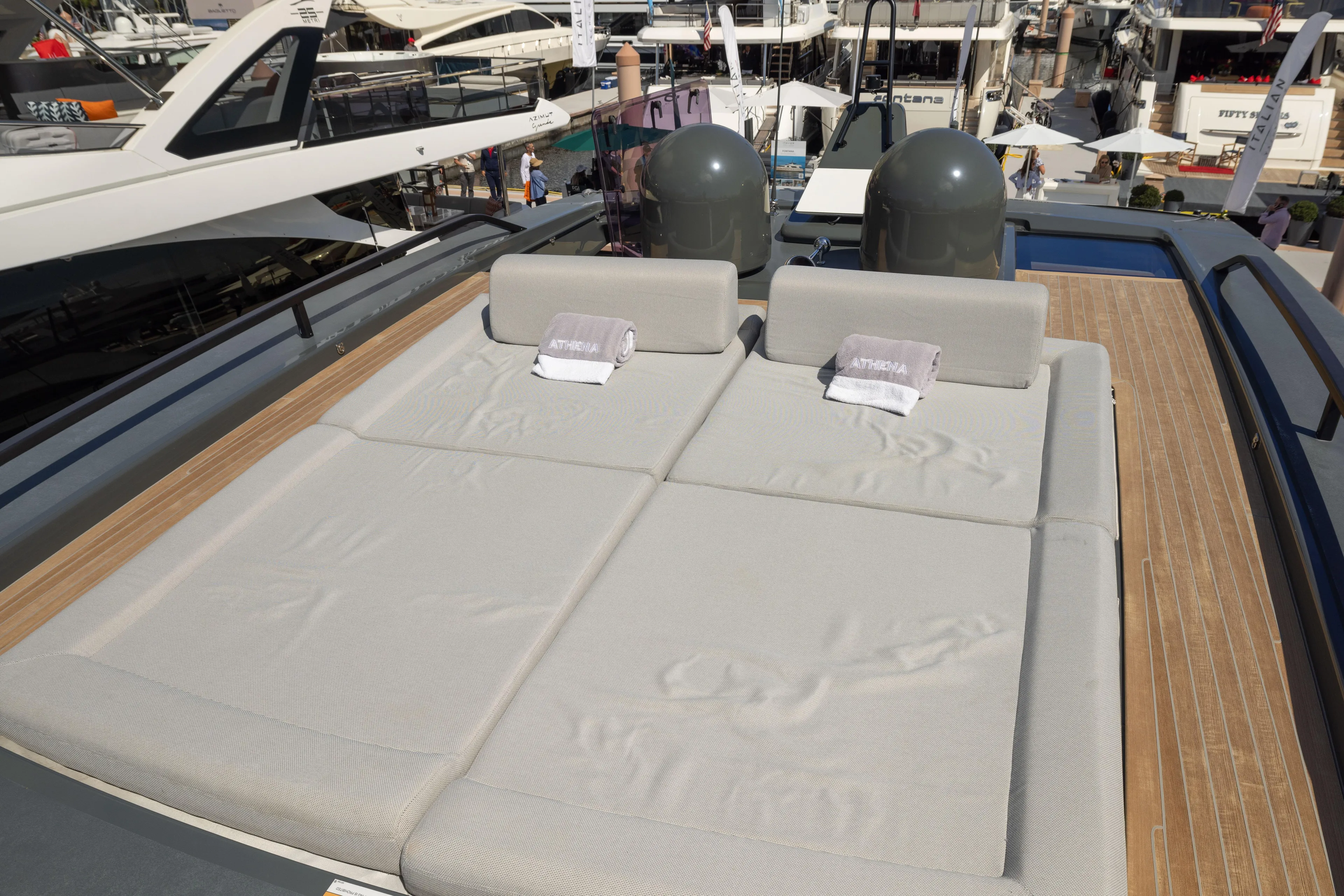 Athena Yacht Photos Pics Flybridge Lounge Pad
