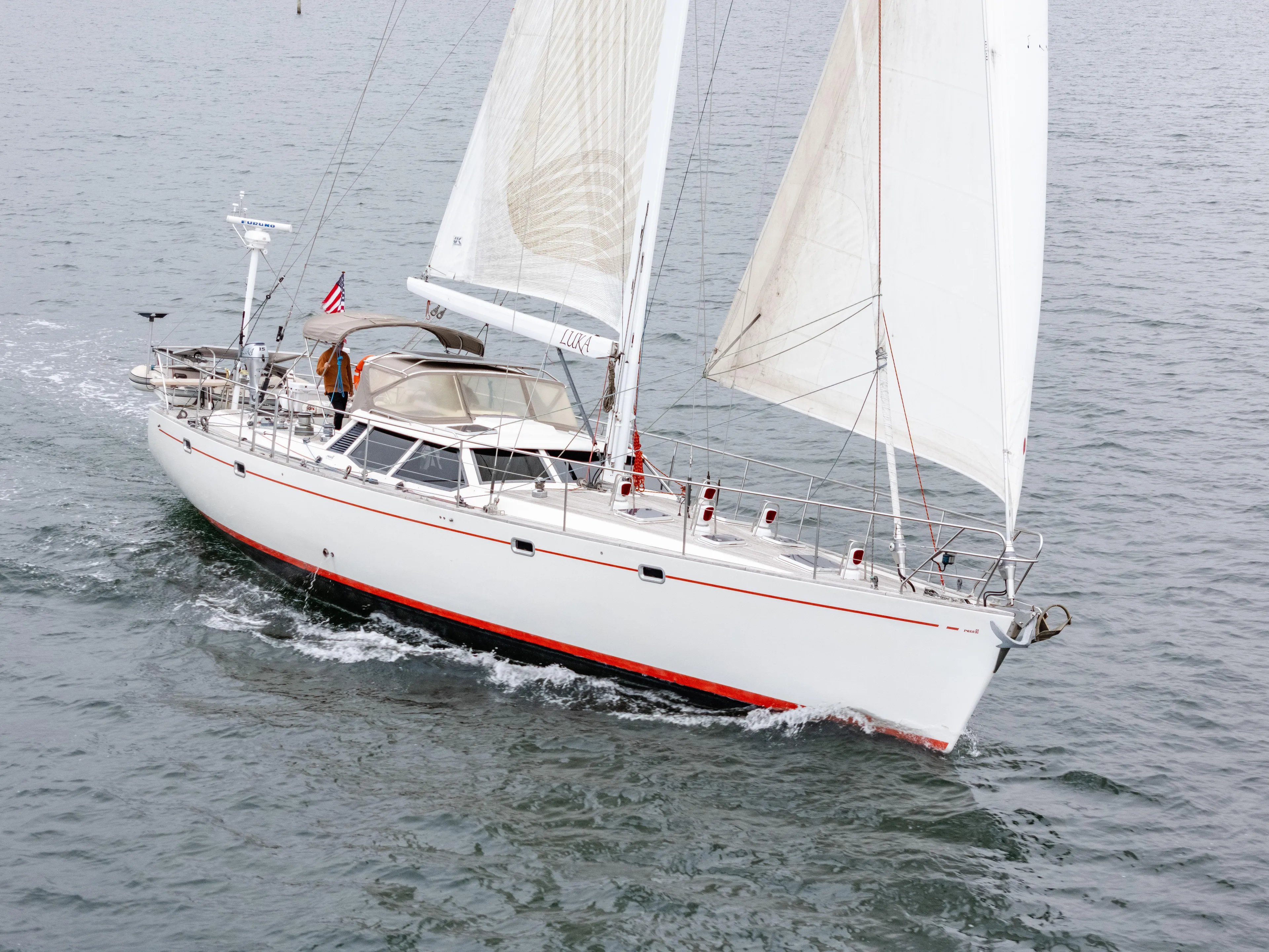 Luka Yacht Photos Pics Sailing yacht Farr 60 Pilot House 1997 cruising on open water.