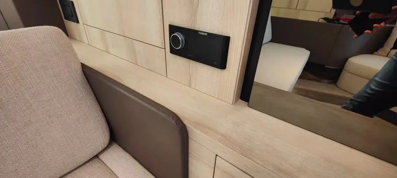  Yacht Photos Pics Interior of 2022 Cranchi A46 Luxury Tender with modern design and control panel.