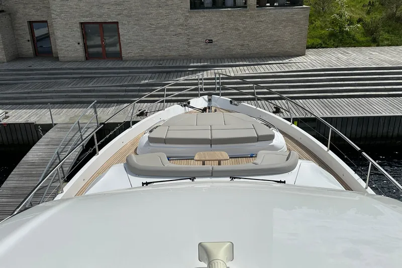  Yacht Photos Pics Luxurious 2022 Princess Y72 yacht with spacious deck and modern design.