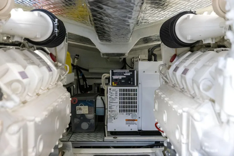  Yacht Photos Pics Engine room of 2023 Riva Rivale 56 Hard Top yacht, showcasing machinery and equipment.