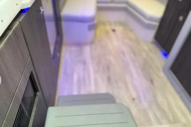 Formula Yacht Photos Pics Interior of 2023 Formula 400 Super Sport Crossover with modern design and ambient lighting.