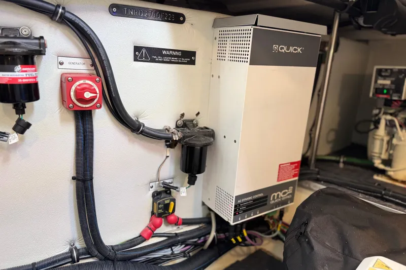 Formula Yacht Photos Pics Engine room of 2023 Formula 400 Super Sport Crossover with generator and control systems.