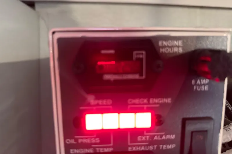 Formula Yacht Photos Pics Control panel of 2023 Formula 400 Super Sport Crossover with illuminated indicators.