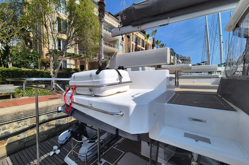 Tafika Yacht Photos Pics 2024 Leopard 50 yacht docked, featuring sleek design and modern amenities.