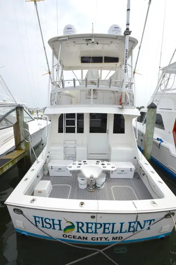 Fish Repellent Yacht Photos Pics 1998 Post 42 Convertible boat named "Fish Repellent" docked in Ocean City, MD.