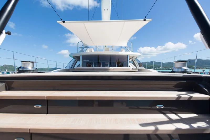 Ohana Yacht Photos Pics Luxurious Fitzroy Yachts 49.7m, 2012 model, showcasing elegant deck and sleek design.