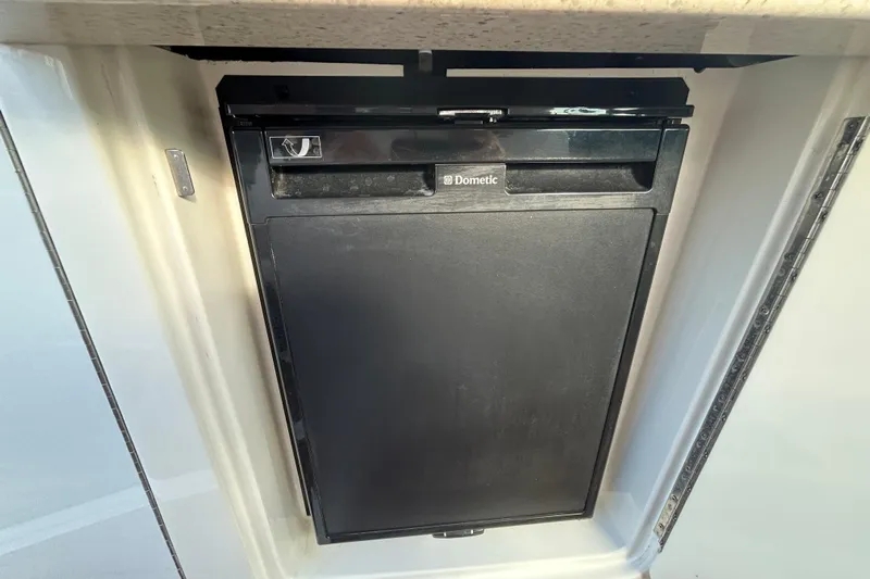  Yacht Photos Pics Built-in Dometic refrigerator on 2010 Sea Ray Sundancer 330 yacht.